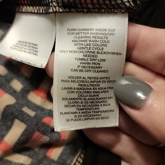 Anne Klein Size L Top Long Sleeve Elastic Cuffs Multicolor Gold Hardware Detail - Picture 8 of 12